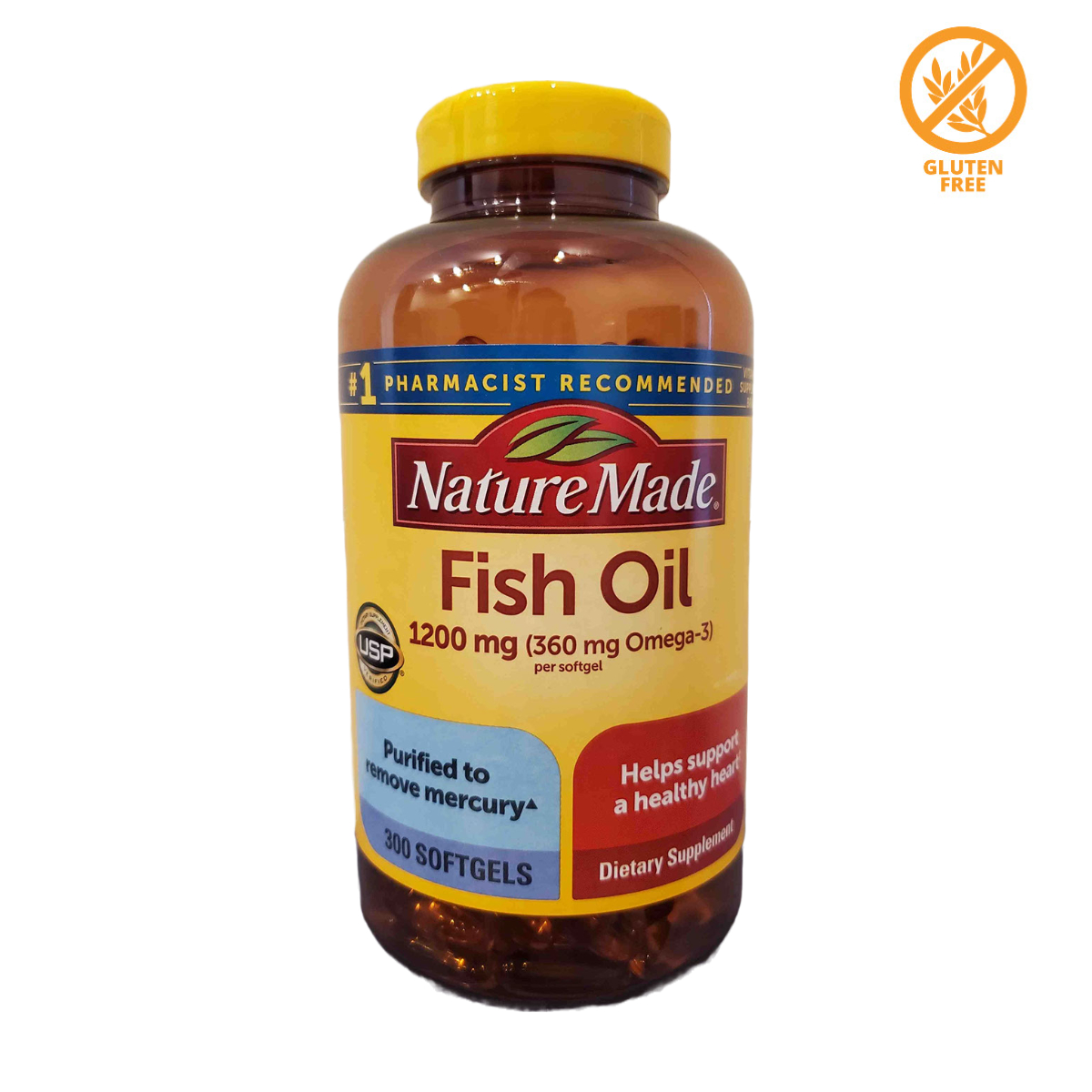 Aceite de pescado Nature Made 1200mg OMEGA 3 360mg 300 cáp blandas