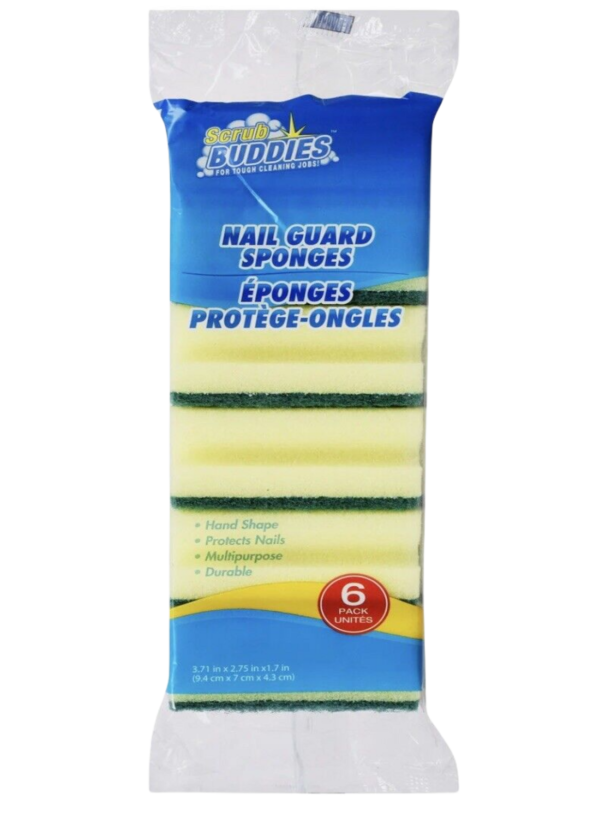 Esponja doble uso SCRUB BUDDIES protectora de uñas  6und