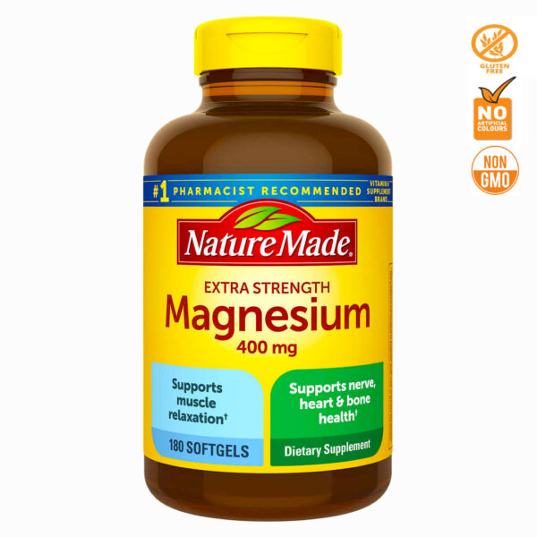 Magnesio NATURE MADE extra fuerte 400mg 180 cap blandas