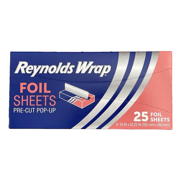 Papel de aluminio REYNOLDS WRAP caja de 25 hojas precortadas