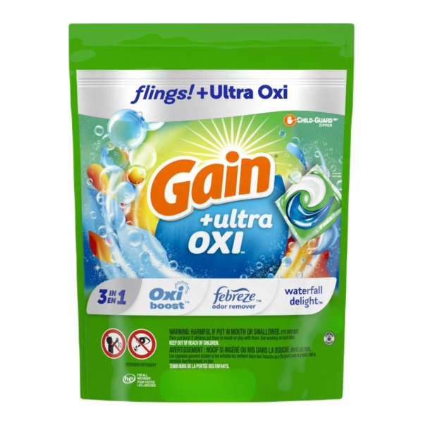 Detergente en capsulas GAIN 3en1 +ultra oxi waterfall delight 14 caps 298g