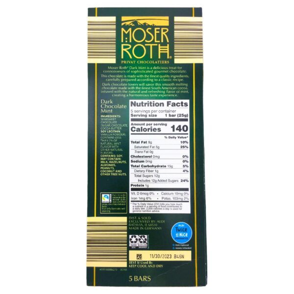 REMATE-Chocolate MOSER ROTH dark mint 125g - Imagen 2