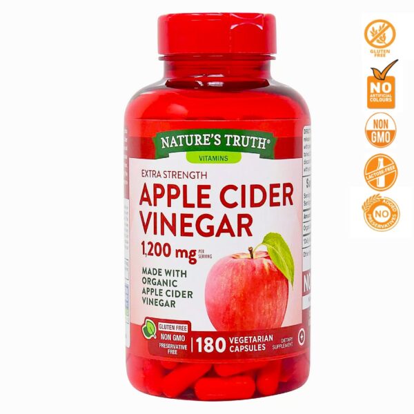 Vinagre de Sidra de Manzana NATURES TRUTH  en capsulas 1.200mg 180 cap