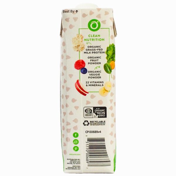 Batido de proteínas nutricionales ORGAIN para niños, chocolate, 237ml - Imagen 2