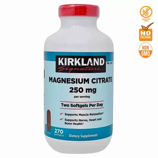 Citrato de magnesio KIRKLAND 250mg. 270 capsulas blandas