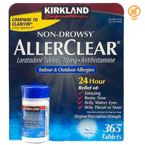 Loratadina Allerclear KIRKLAND 10mg. no Somnolientas, 365 tabletas