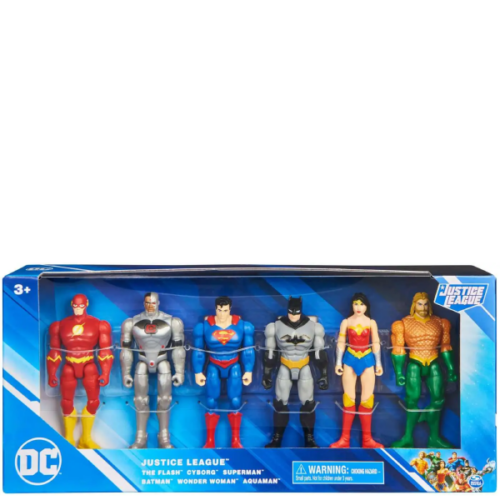 Juego de figuras de la liga de la justicia JUSTICE LEAGUE Flash, Cyborg, Superman, Batman, Wonder Woman y Aquaman para niños
