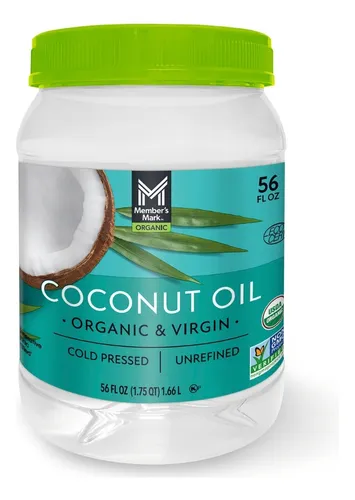 Aceite de Coco MEMBER´S MARK Extra Virgen Orgánico Vegano 1.66L .