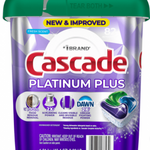 Detergente para lavavajillas en capsulas CASCADE platinum plus 82 caps