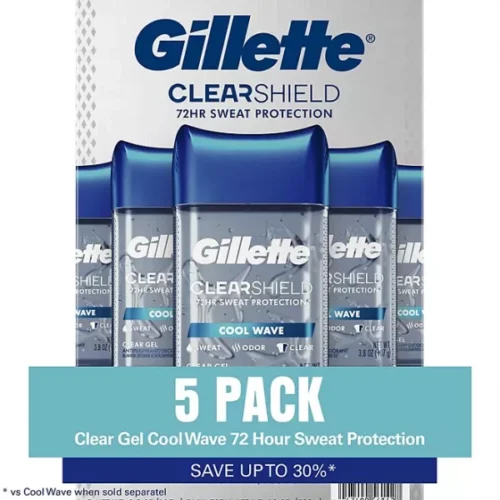 Desodorante en gel antitraspirante 72h GILLETTE cool wave 107g. caja de 5und.