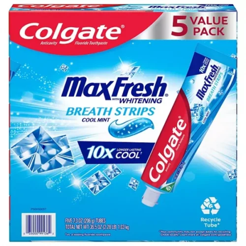 Pasta dental COLGATE max fresh cool mint paquete de 5 und de 206g c/u.