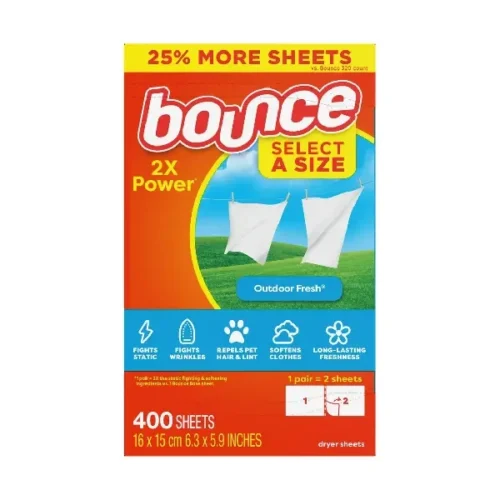Suavizante en hojas BOUNCE para secadoras 400 und.