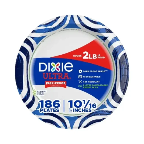 Platos de cartón DIXIE ultra de 25.5cm de diametro 20 und. Reempacado