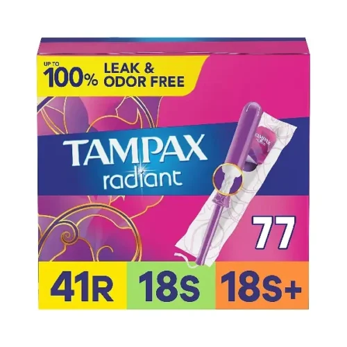 Tampones TAMPAX radiant regular/super/super plus sin perfume 77und.